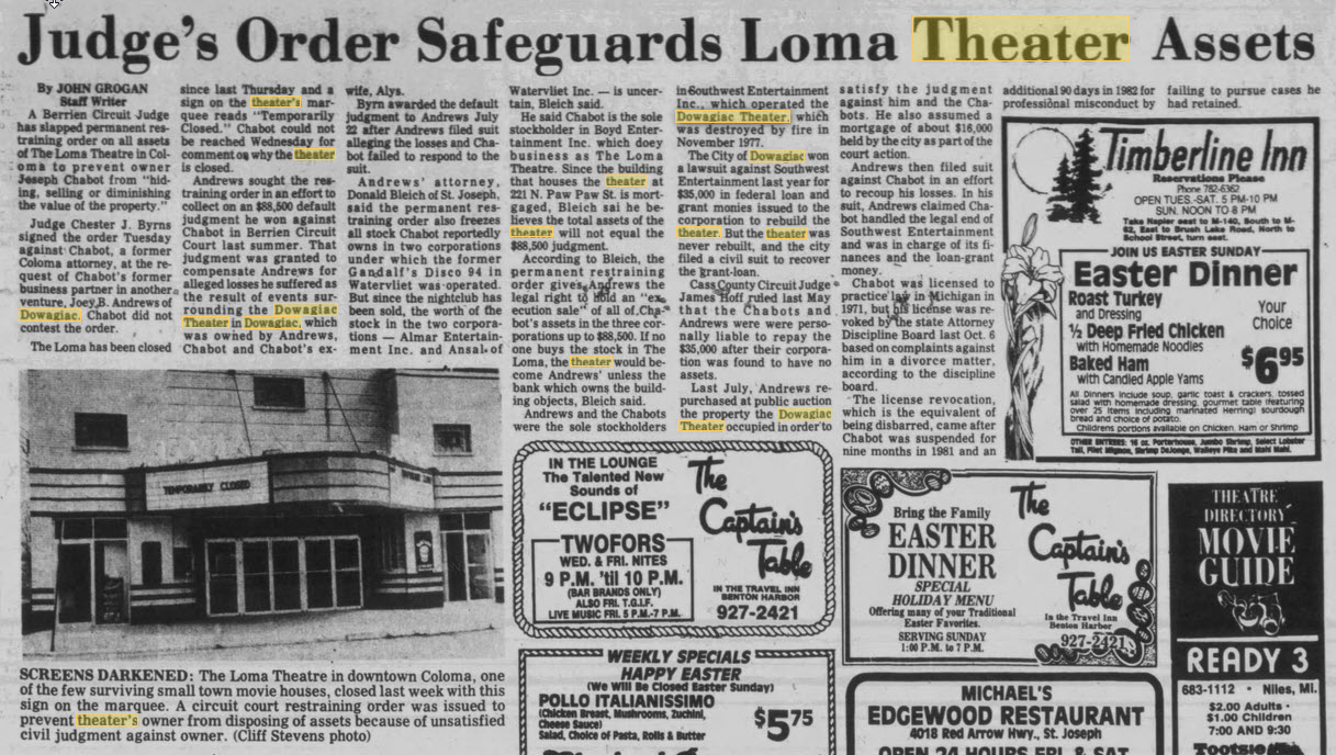 Loma Theatre - March 31 1983 (newer photo)